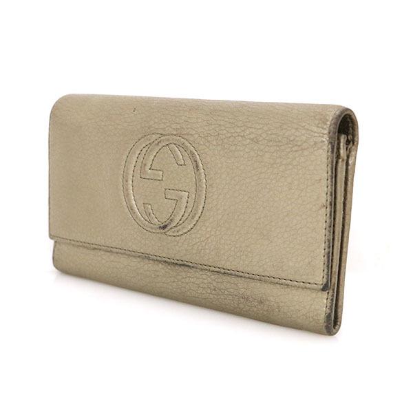 グッチ GUCCI インターロッキング レザー 二つ折り財布 長財布 グッチ GUCCI インターロッキング レザー 二つ折り財布 長財布