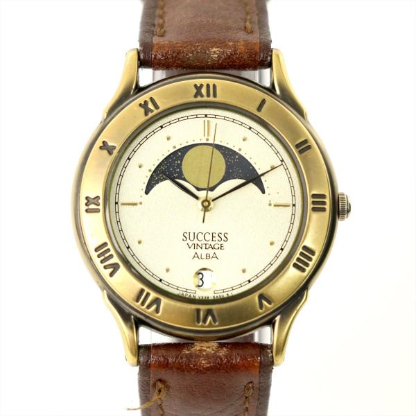 M480❀希少レア SEIKO ALBA ムーンフェイズ 腕時計 ３針 クォーツ M480❀希少レア SEIKO ALBA ムーンフェイズ 腕時計 3針