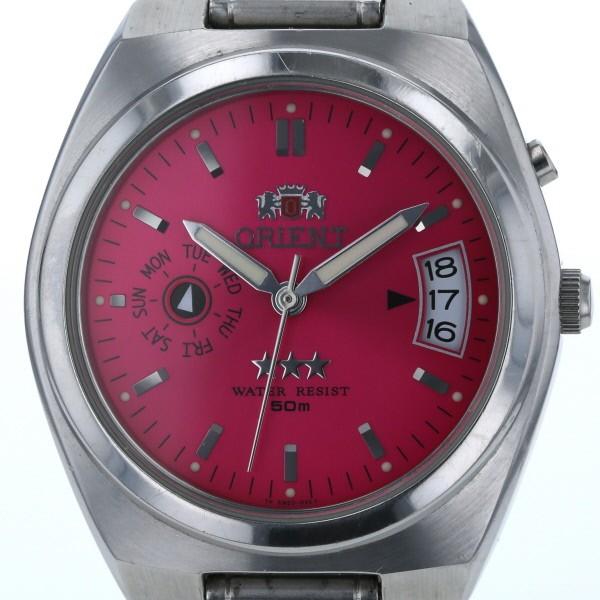 オリエント ORIENT デイデイト EM5L-CO 自動巻式 ピンク 文字盤 3針式