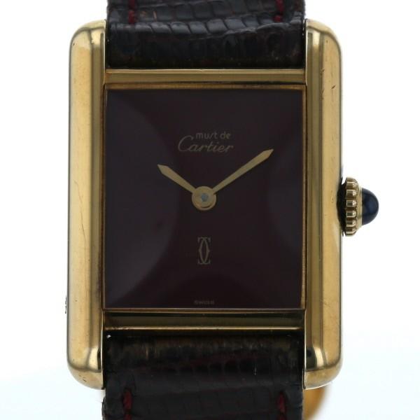 カルティエ CARTIER マスト タンク ヴェルメイユ 手巻き式 ボルドー