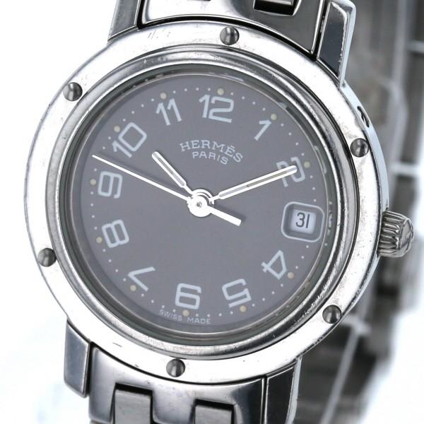 エルメス HERMES クリッパー デイト CL.4.210 クオーツ ブラック エルメス HERMES クリッパー デイト CL.4.210 クオーツ ブラック