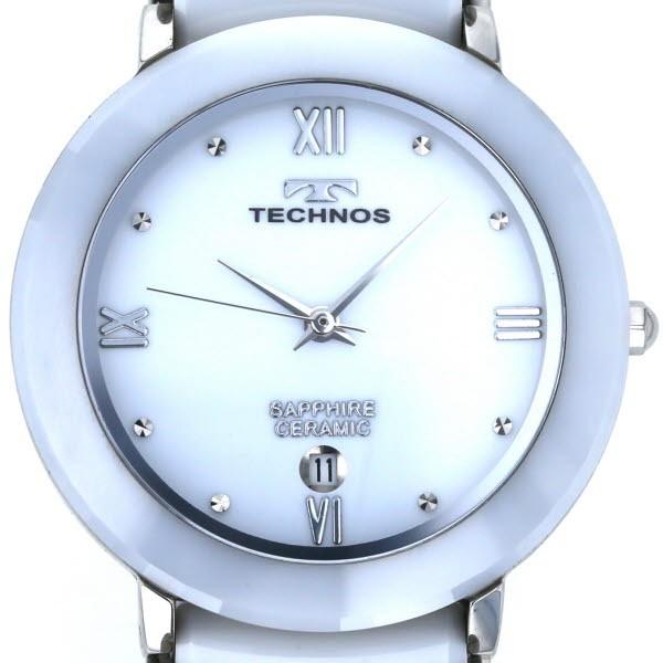 テクノス TECHNOS サファイア セラミック T9120 クオーツ ホワイト 