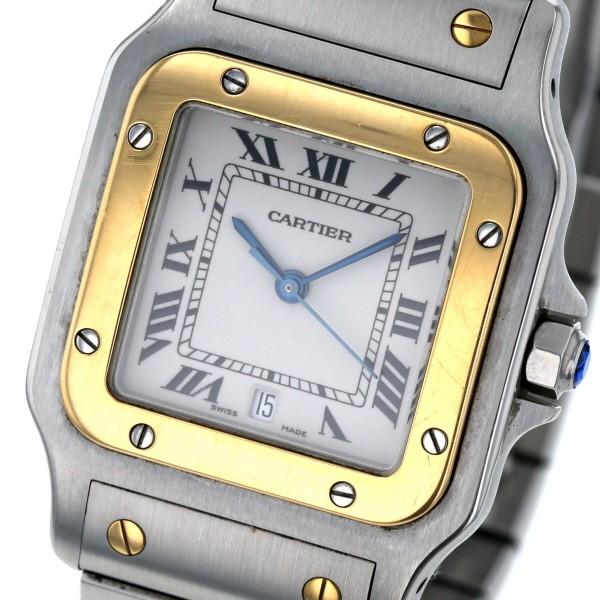 カルティエ CARTIER サントスガルベ LM W20011C4 クオーツ アイボリー  