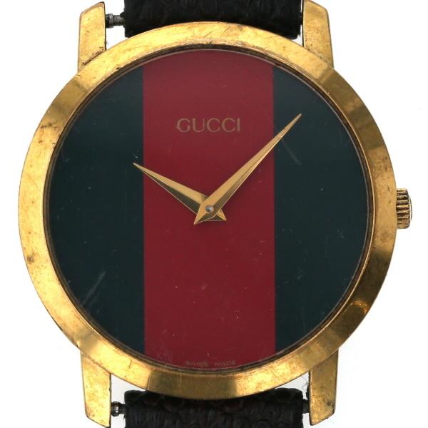 GUCCI オールドグッチ シェリーライン クォーツ時計 グリーン/レッド