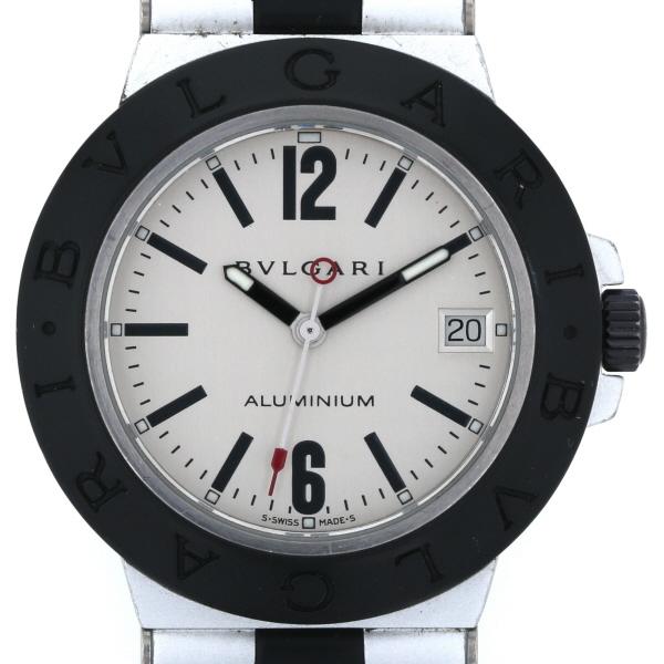 ブルガリ BVLGARI アルミニウム デイト AL38TA 自動巻式 シルバー 文字 