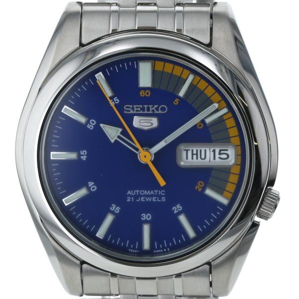 セイコー SEIKO ファイブ 21J 7S26-01V0 自動巻式 ブルー 文字盤 3針式