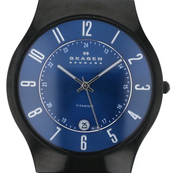 スカーゲン SKAGEN チタンニウム デイト T233XK TMN クオーツ ブルー  