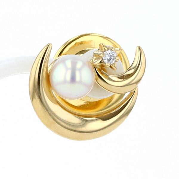 MIKIMOTO ミキモト K18YG 真鍮 イエローゴールド ピンブローチ パール  