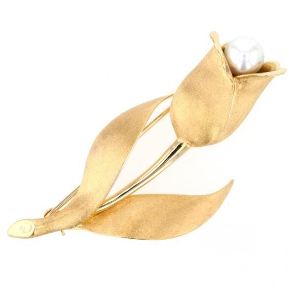 TASAKI アコヤ真珠 ダイヤモンド　ピンブローチ K18 TASAKI アコヤ真珠 ダイヤモンド ピンブローチ K18