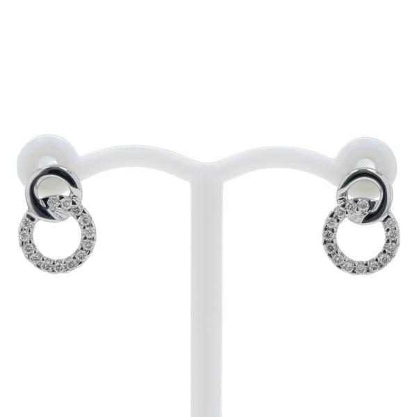 【ホワイト】ヴァンドーム青山　K18WGダイヤモンドピアス Vendome Aoyama K18WG ホワイトゴールド ピアス ダイヤモンド ダブル