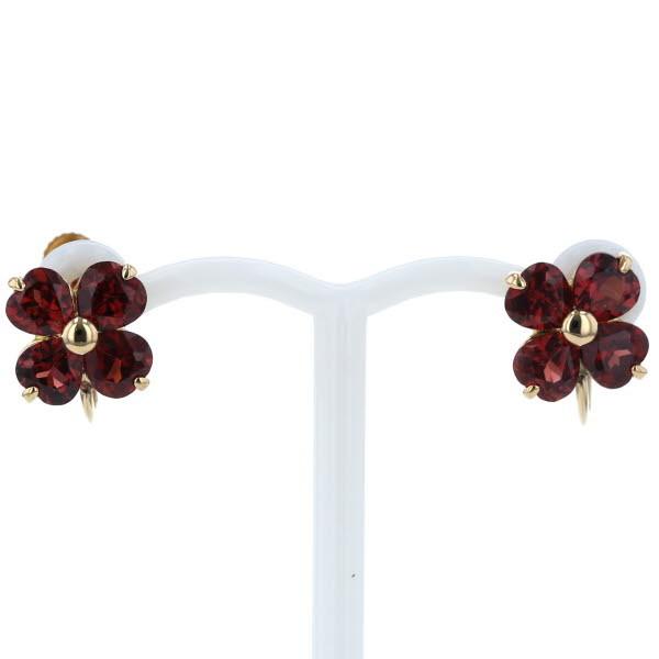 K18yg イエローゴールド ピアス ガーネット 花 フラワー 植物 シンプル 新品仕上済 Af 中古 Everydaygoldrush 通販 Yahoo ショッピング