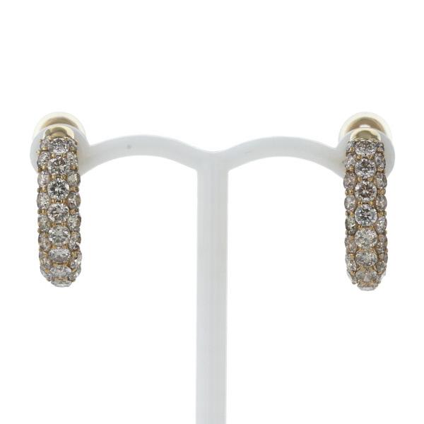 GSTV K18YG イヤリング ピアリング ブラウンダイヤモンド0.75ct/0.75ct