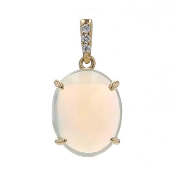 K18YG イエローゴールド ペンダントトップ オパール ダイヤモンド