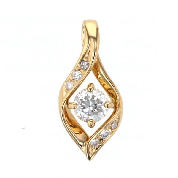 K18YG イエローゴールド ペンダントトップ ダイヤモンド 0.25ct ひし形 
