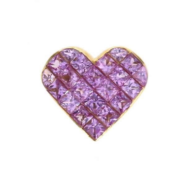 K18WG 笠原真寿美　クォーツ、ハートピンクサファイアペンダントトップ Masumi Kasahara/笠原真寿美】 クロスモチーフ ピンクサファイア