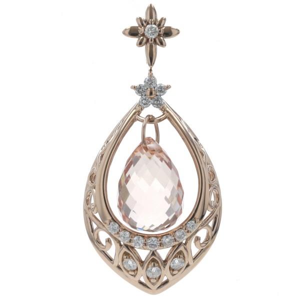 gstv モルガナイトペンダントトップ GSTV K18PG ペンダントトップ モルガナイト 3.43ct ダイヤモンド