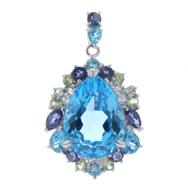 専用JQ204★高級 ブルートパーズ約5ct ダイヤ pt ヘッド 鑑別付 Jenny Watson Number Eight Bange 384 | ターコイズ・メンズシルバー