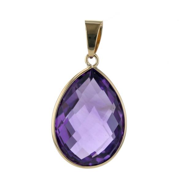 K18YG イエローゴールド ペンダントトップ アメジスト 20.14ct