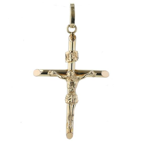 K18yg イエローゴールド ネックレストップ ペンダントトップ 十字架 クロスモチーフ イエスキリスト Inri ロゴ 新品仕上済 El 中古 Everydaygoldrush 通販 Yahoo ショッピング