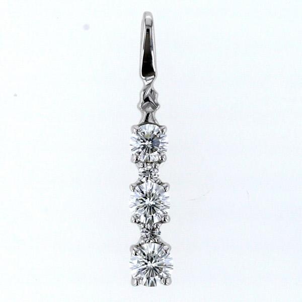 K18WG ホワイトゴールド ネックレストップダイヤモンド0.30ct/0.02ct 3 