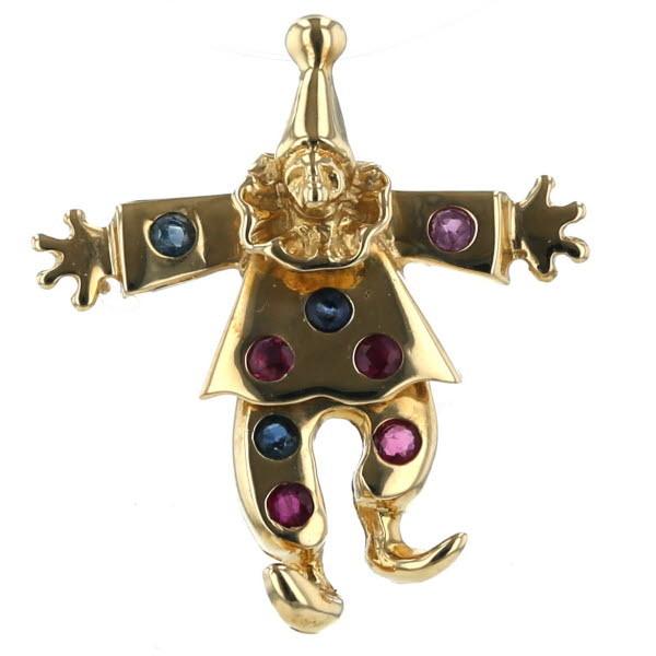 K18YG イエローゴールド ネックレストップ サファイア ルビー ドット