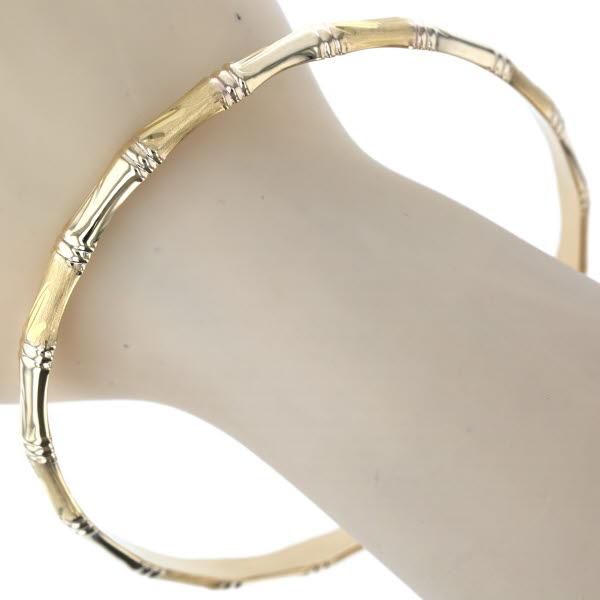 K14YG イエローゴールド ブレスレット バングル 竹 バンブーモチーフ  