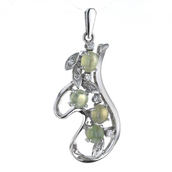 Pt900 プラチナ ネックレストップ クリソベリルキャッツアイ 1.22ct  