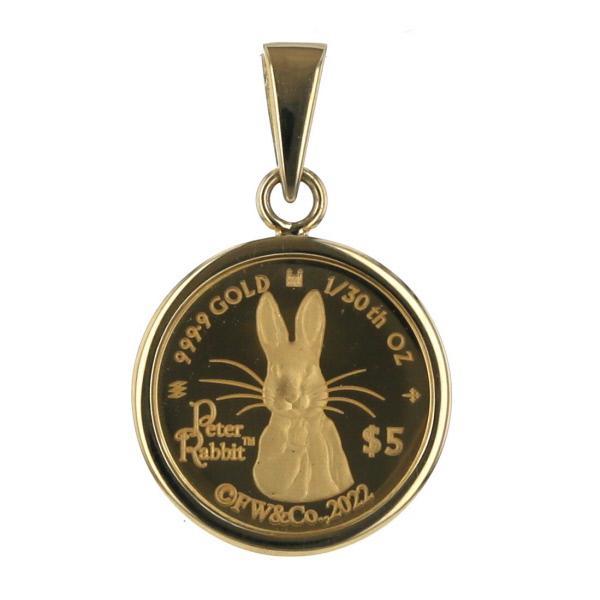 K24YG K18YG ペンダントトップ ピーターラビット120周年記念コイン 1