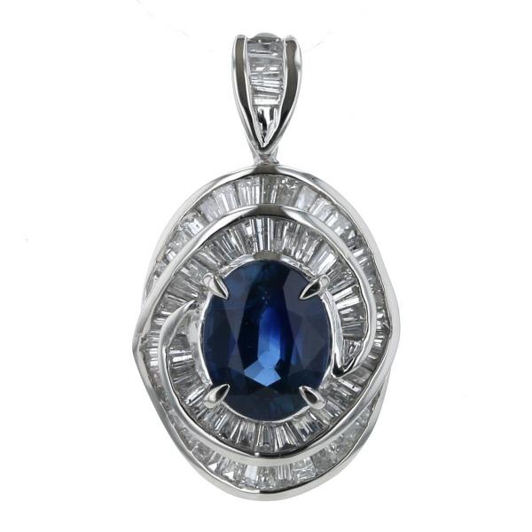 Pt900✨プラチナ900 ダイヤモンドネックレス　サファイア 楽天市場】Pt900 サファイア ダイヤモンド 取り巻き ネックレス