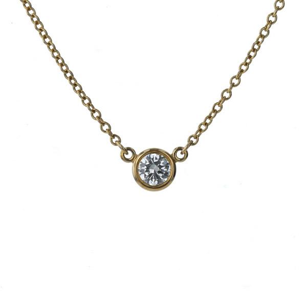 ティファニYGバイザヤードネックレス　一粒ダイヤ Diamonds By The Yard (新品仕上げ済）ティファニー TIFFANY