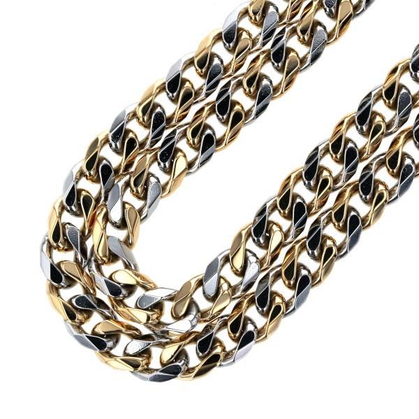 田中貴金属 K18YG Pt850 イエローゴールド プラチナ ネックレス 喜平