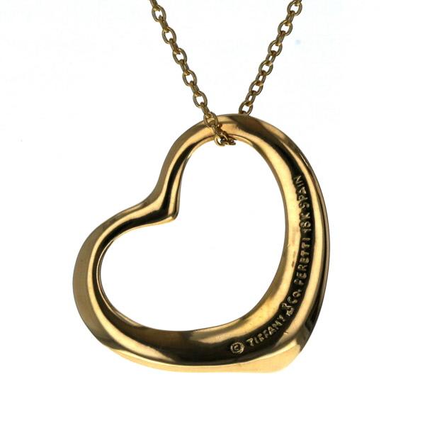 ティファニー オープンハート　ゴールド　ネックレス　750 YG 金18K 3g ティファニー TIFFANY&Co. K18YG イエローゴールド ネックレス