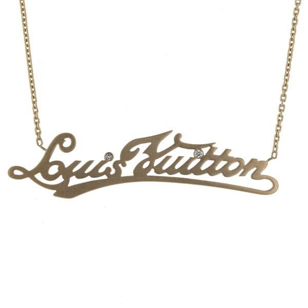 中古 ルイ・ヴィトン ロゴプレートネックレス 中古】 ルイヴィトン