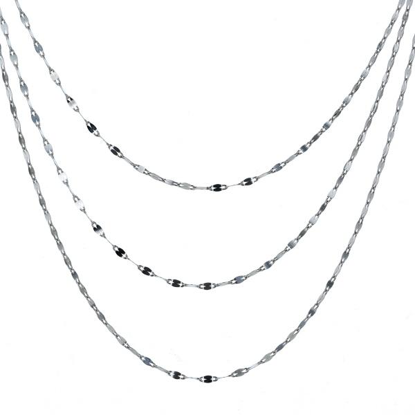 Pt999 純プラチナ ネックレス 3連チェーン トリプル ペタルチェーン