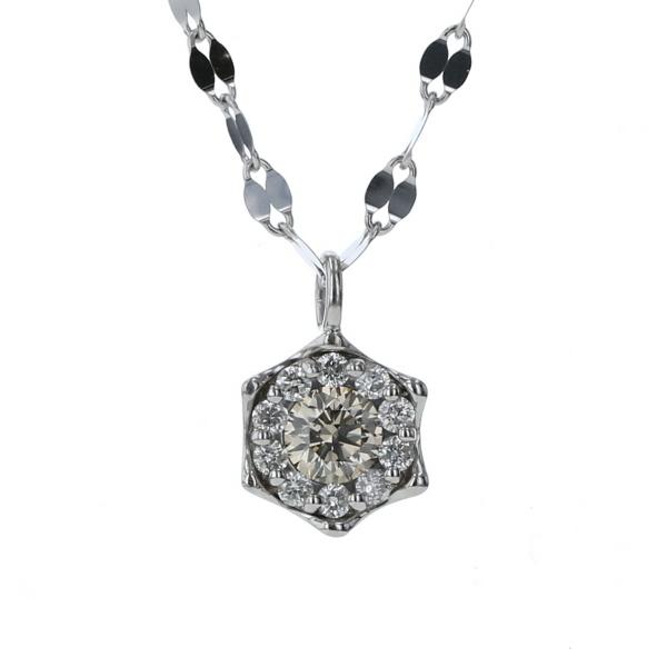Pt850 Pt900 プラチナ ネックレス ダイヤモンド 0.31ct 取り巻き  