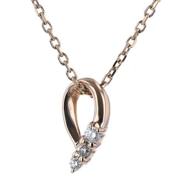 4℃ ピンクゴールド　ティアドロップネックレス 値下げ 4℃ ヨンドシー K18PG ピンクゴールド ネックレス ダイヤモンド