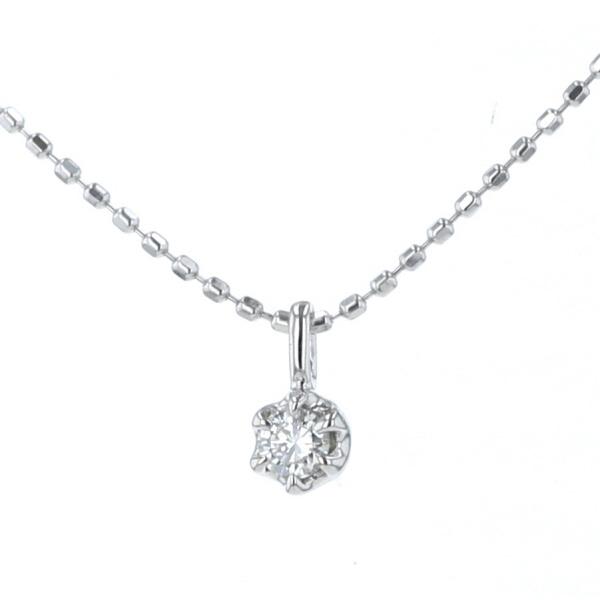 K18WG ホワイトゴールド ネックレス ダイヤモンド0.07ct 一粒石 