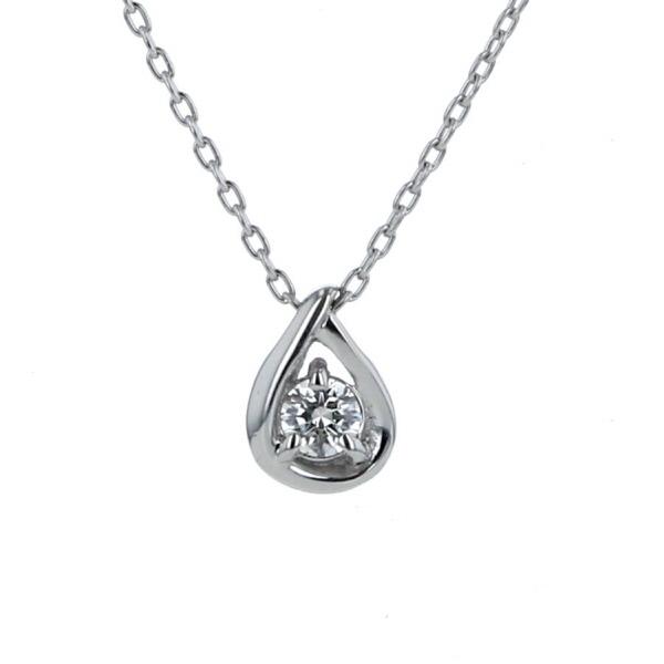 WISP K10WG ホワイトゴールド ネックレス ダイヤモンド0.05ct 一粒 雫 