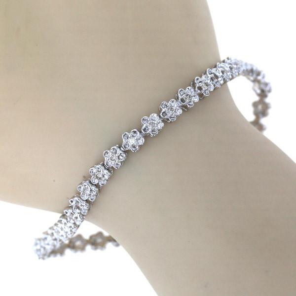 K18WG ブレスレット テニスブレスレット ダイヤモンド 1.00ct ブラウン