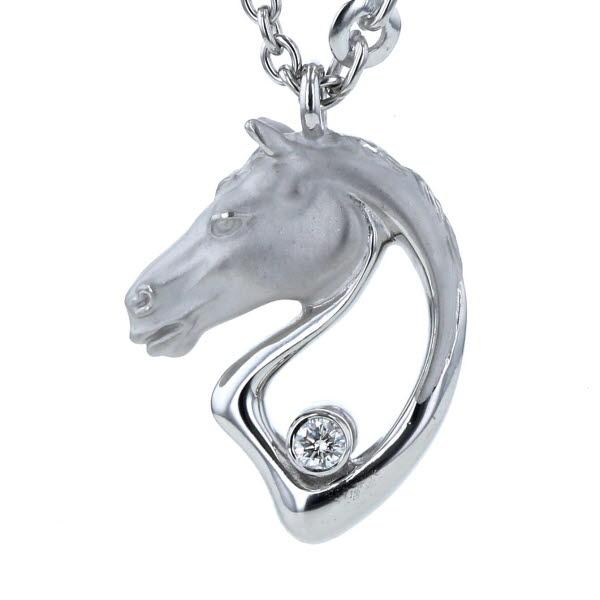 Carrera y カレライカレラ K18WG ホワイトゴールド ネックレス 馬 