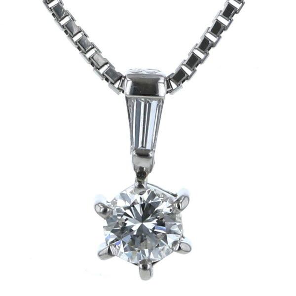 Pt900 Pt850 プラチナ ネックレス ダイヤモンド0.325ct/0.07ct 