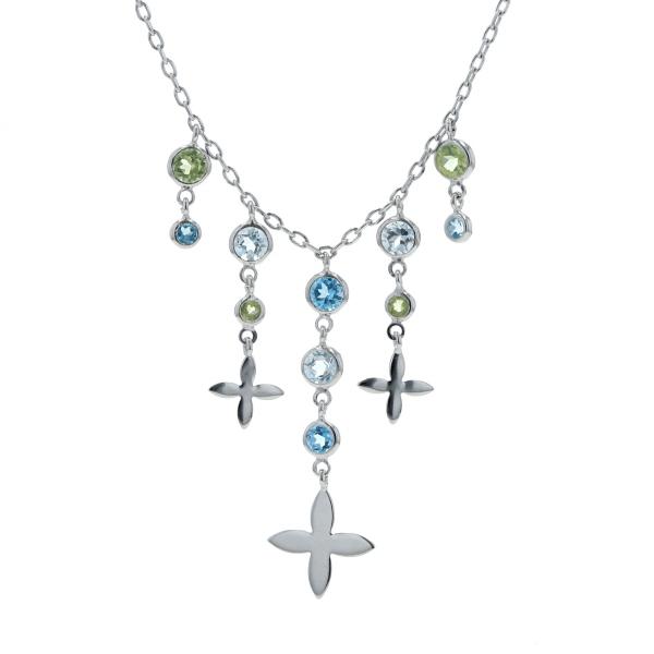 k18wg ブルートパーズ　ネックレス K18WG ホワイトゴールド ネックレス アクアマリン ブルートパーズ