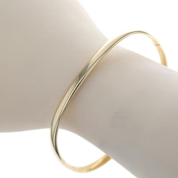 K18YG イエローゴールド ブレスレット バングル 一連 フラット