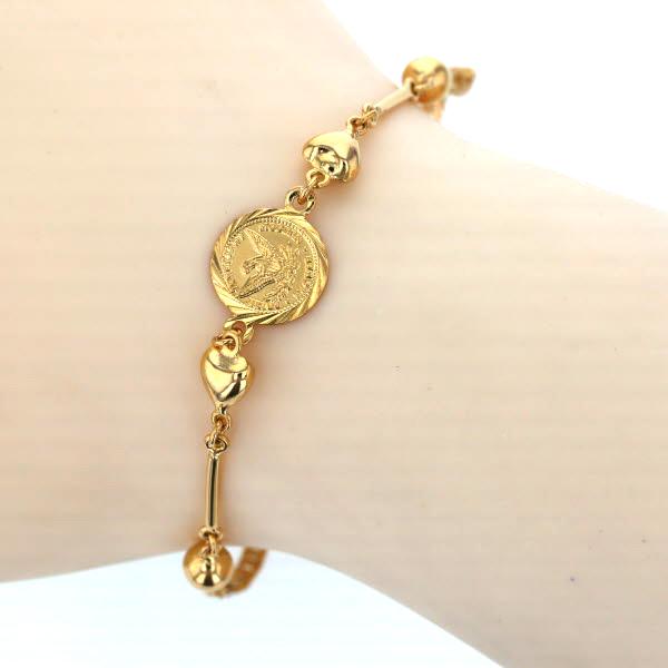 K22 イエローゴールド　コインモチーフ ブレスレット K22 イエローゴールド コインモチーフ ブレスレット