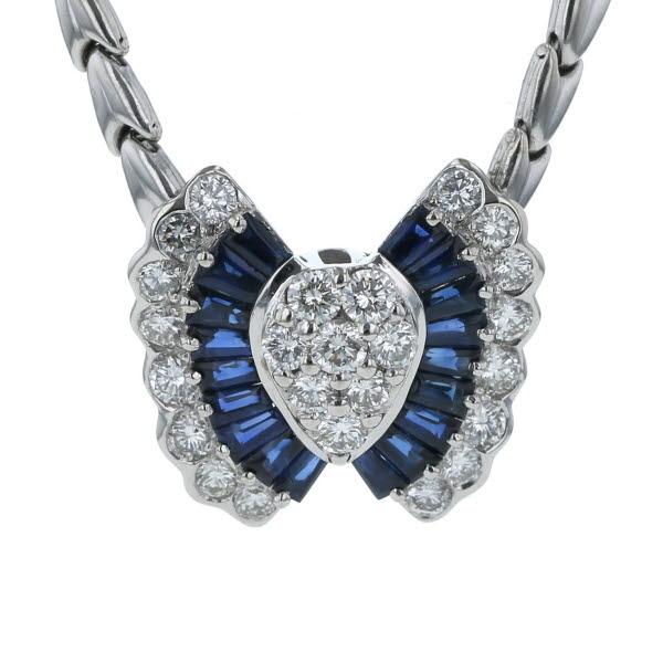 Pt850 Pt900 プラチナ ネックレス ブルーサファイア1.19ct