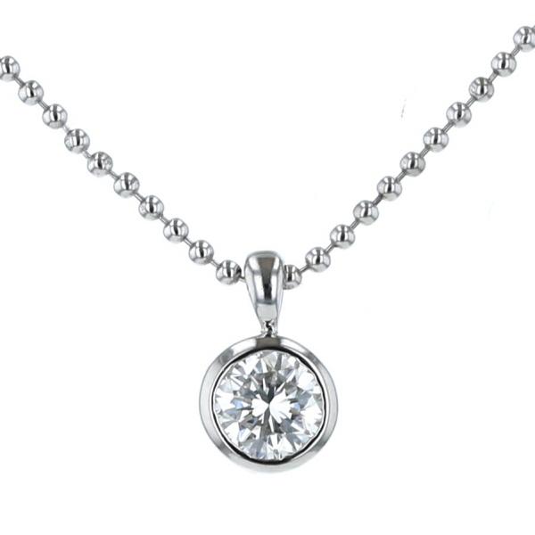 Pt850 Pt900 プラチナ ネックレス ダイヤモンド0.34ct 一粒石