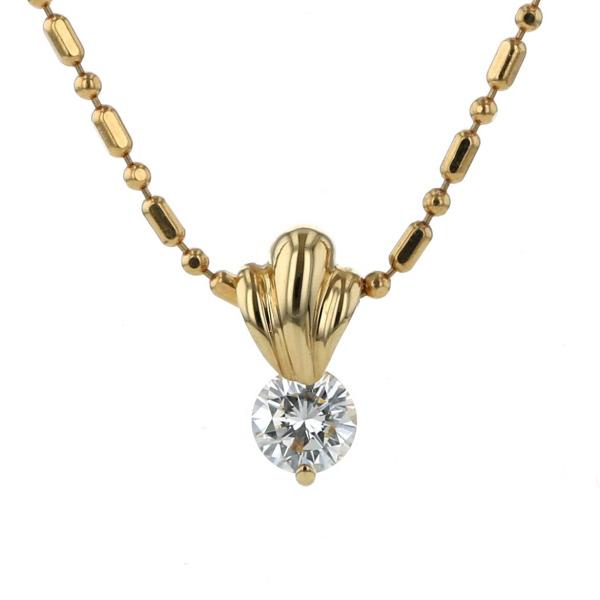 K18YG イエローゴールド ネックレス ダイヤモンド 0.310ct 1粒  