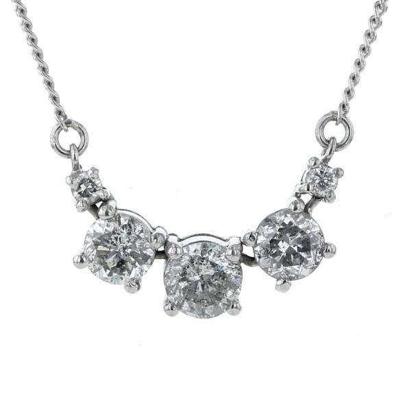 Pt900 Pt850 プラチナ ネックレス ダイヤモンド 2.07ct ラウンド 5粒