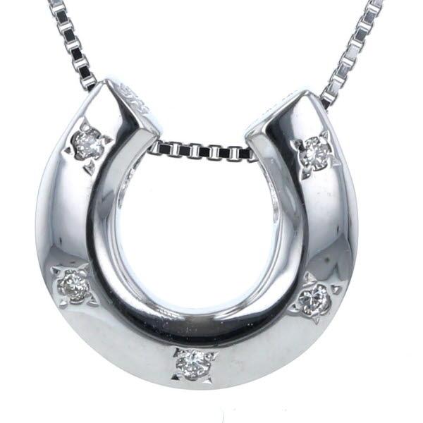 値下げ K18WG ホワイトゴールド ネックレス ダイヤモンド0.05ct 5石 