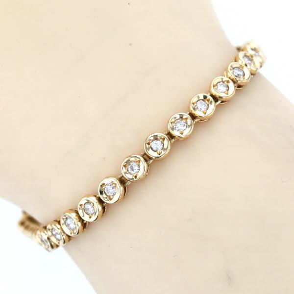 品揃え豊富で ダイヤモンド 1.01ct テニス ブレスレット K18YG fawe.org